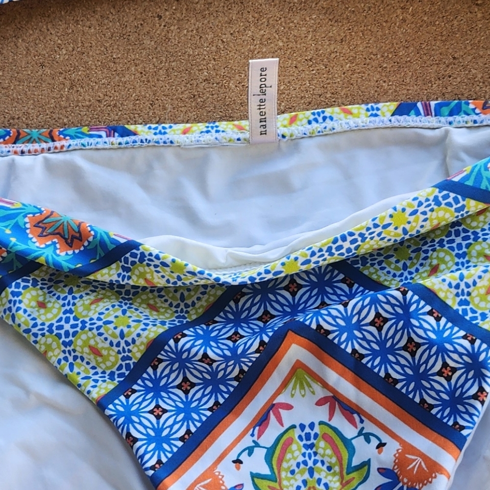 Nanette Lepore Blue and Yellow Patterned Bikini